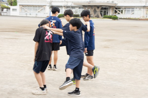 ウォーミングアップ中。